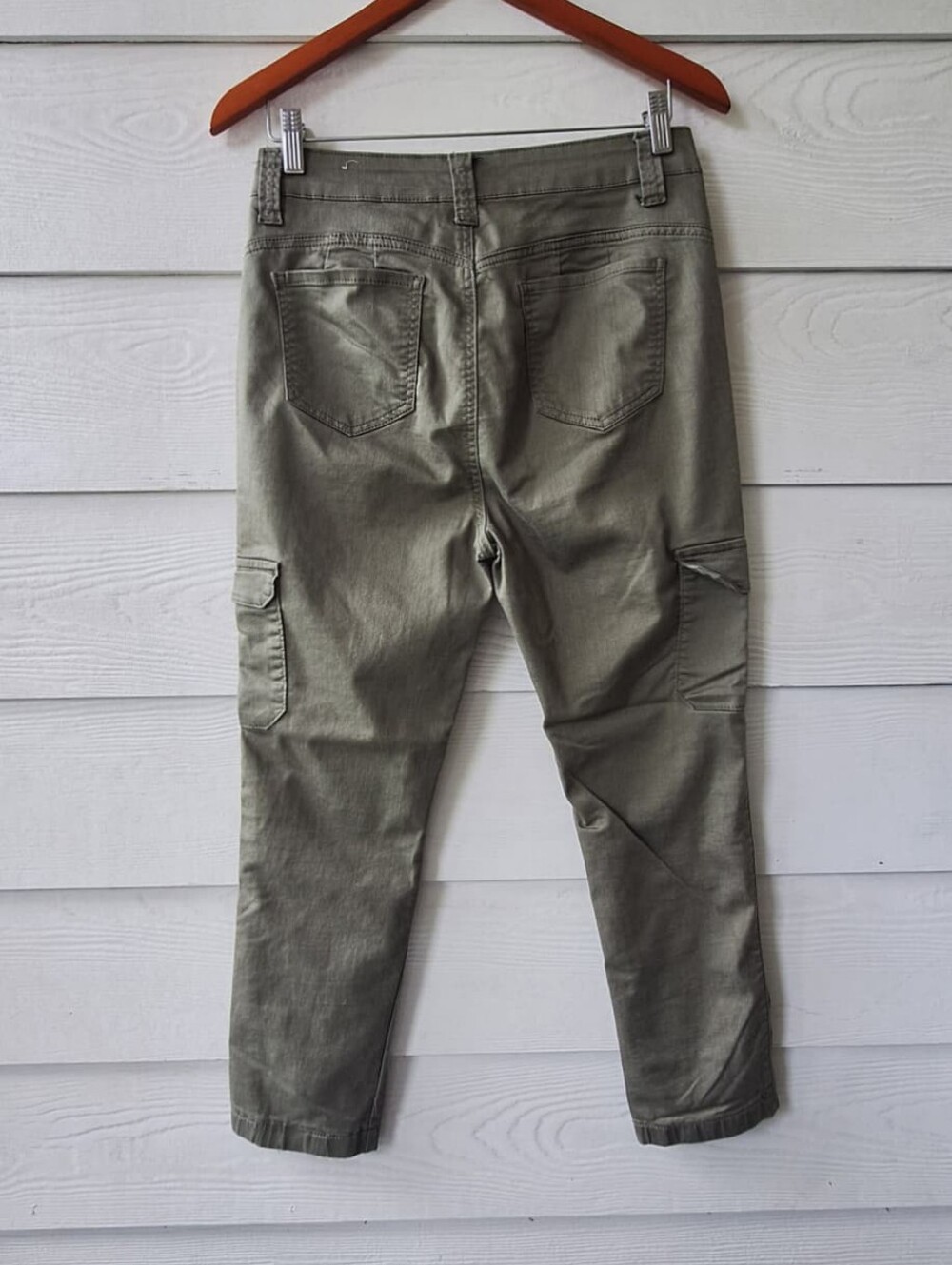 Women's Olive Cargo Skinny Jeans - Picture 4 of 6